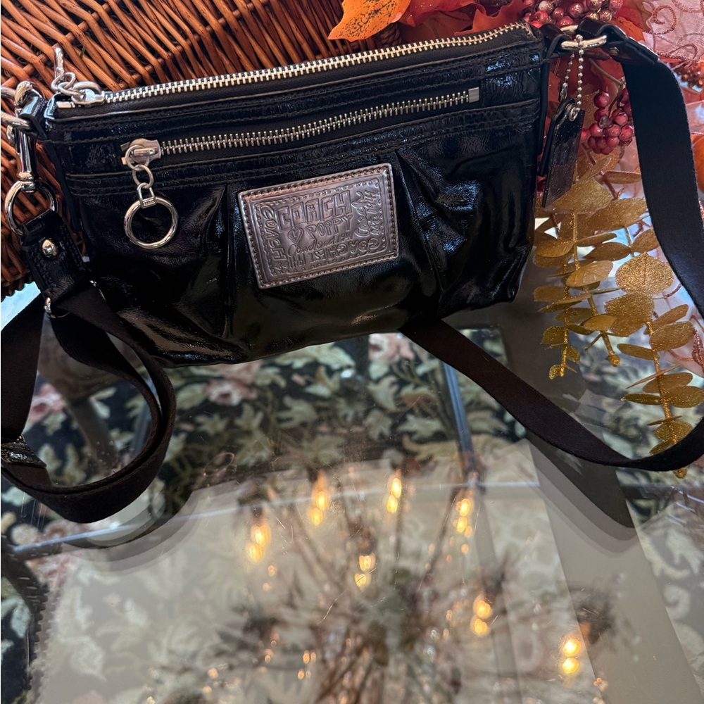 Coach Patent leather Black Crossbody Bag